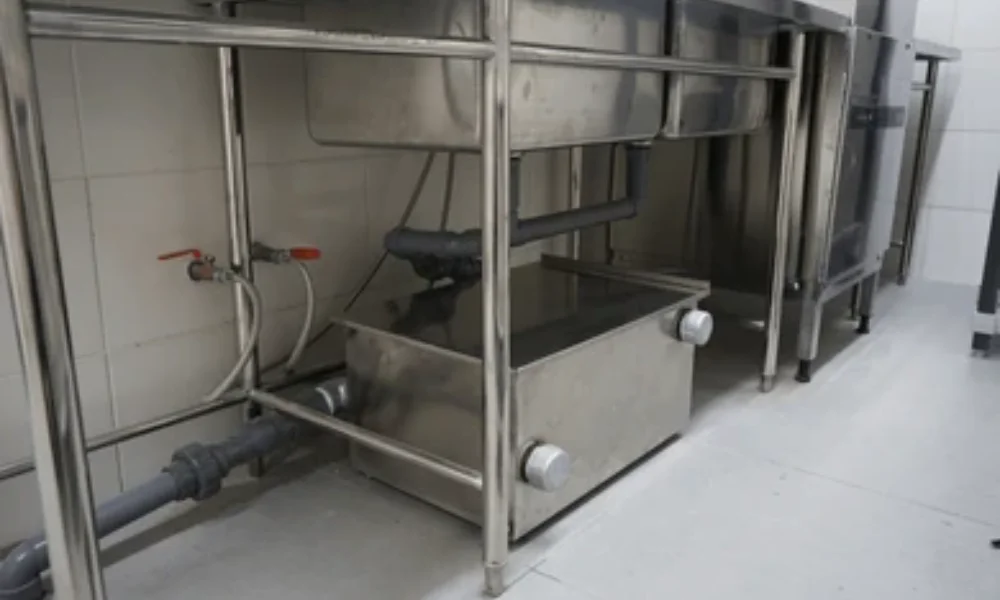 clean a grease trap in a restaurant