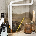 sump pump discharge line clogged