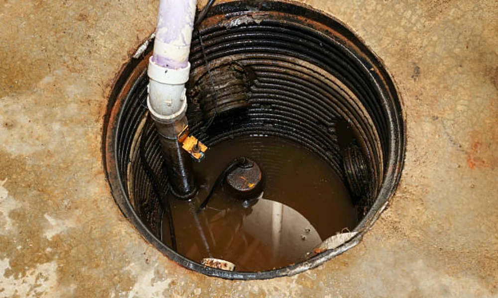 clogged sump pump discharge line
